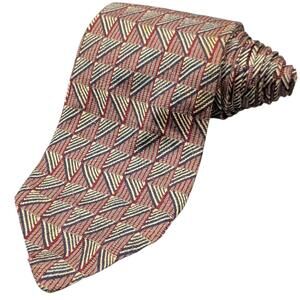 Robert Talbott Tie 59" Classic‎ Silk Red Blue Geometric Hand Sewn Italy Vintage